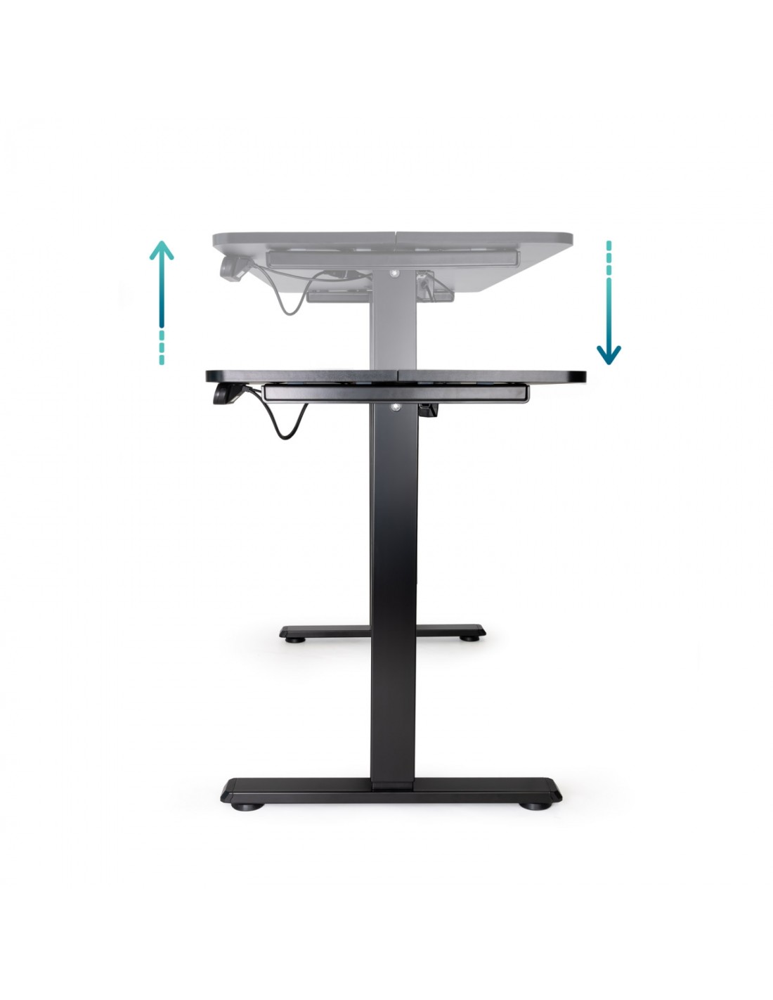 Tooq Origami Mesa de Escritorio Electrica Ajustable en Altura 730-1180mm - Motor DC 100-240V - Tablero de MDF 18mm - Color Negro