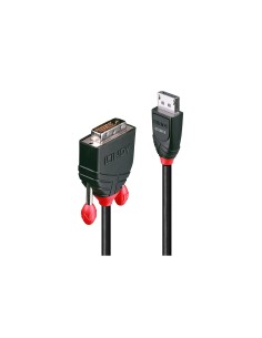 Lindy 41491 adaptador de cable de vídeo 2 m DisplayPort DVI-D Negro