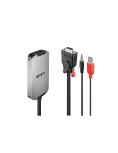 Lindy 38296 adaptador de cable de vÍ­deo Negro, Blanco