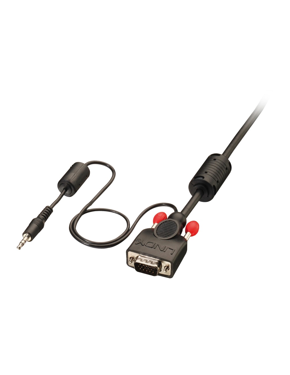 Lindy 37299 adaptador de cable de vÃÂ­deo 2 m VGA (D-Sub) + 3,5mm Negro, Rojo