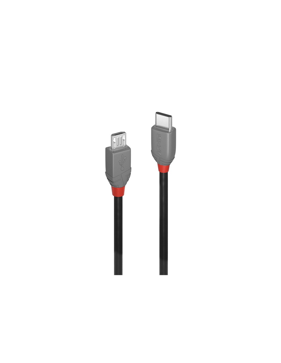 Lindy 36892 cable USB USB 2.0 2 m USB C Micro-USB B Negro, Gris