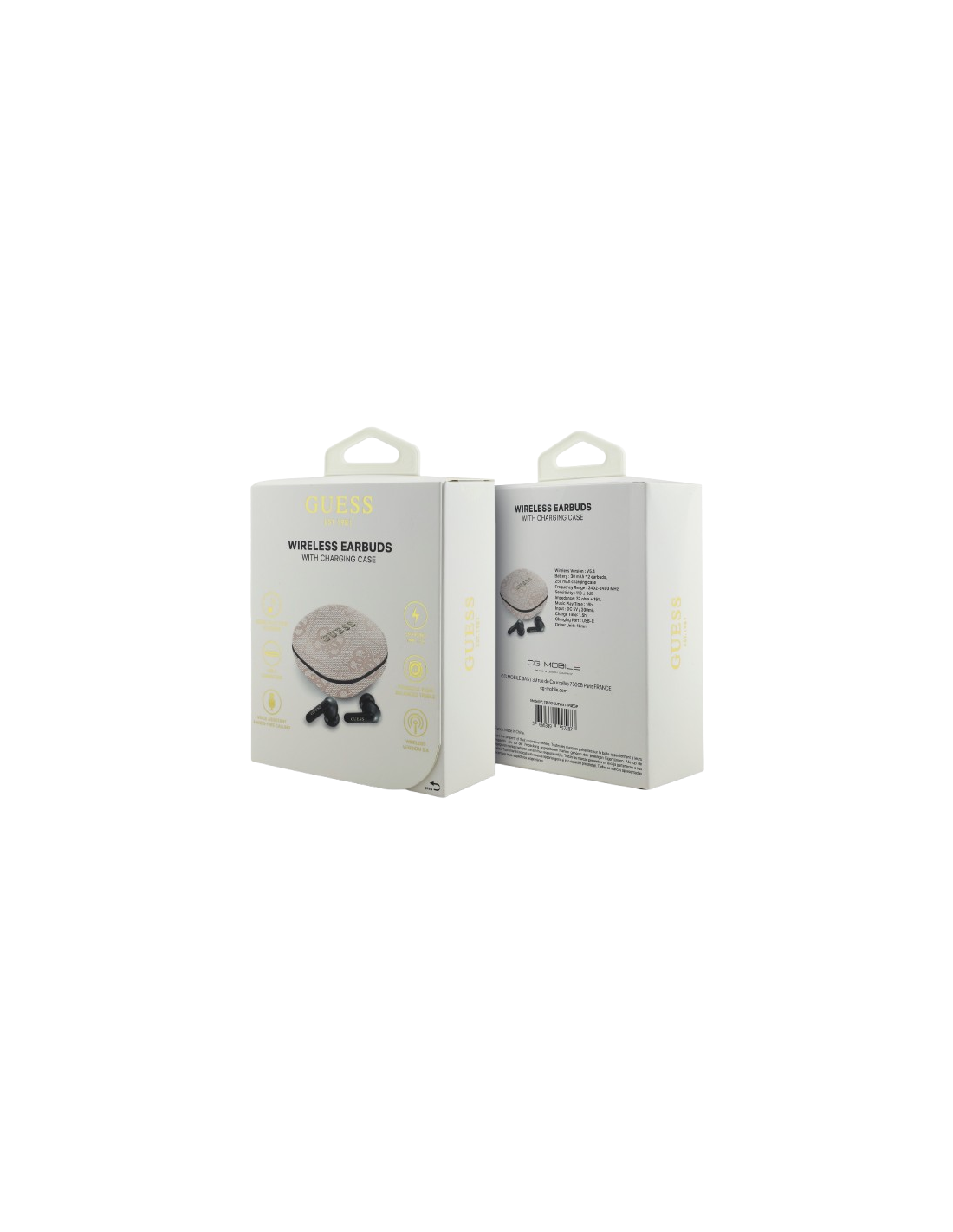 GUESS AURICULAR BLUETOOTH TWS ENC 4G LOGO ROSA