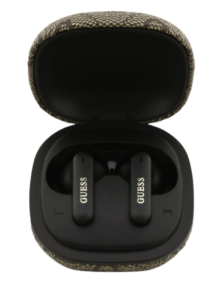 GUESS AURICULAR BLUETOOTH TWS ENC 4G LOGO MARRÓN