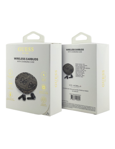 GUESS AURICULAR BLUETOOTH TWS ENC 4G LOGO MARRÓN