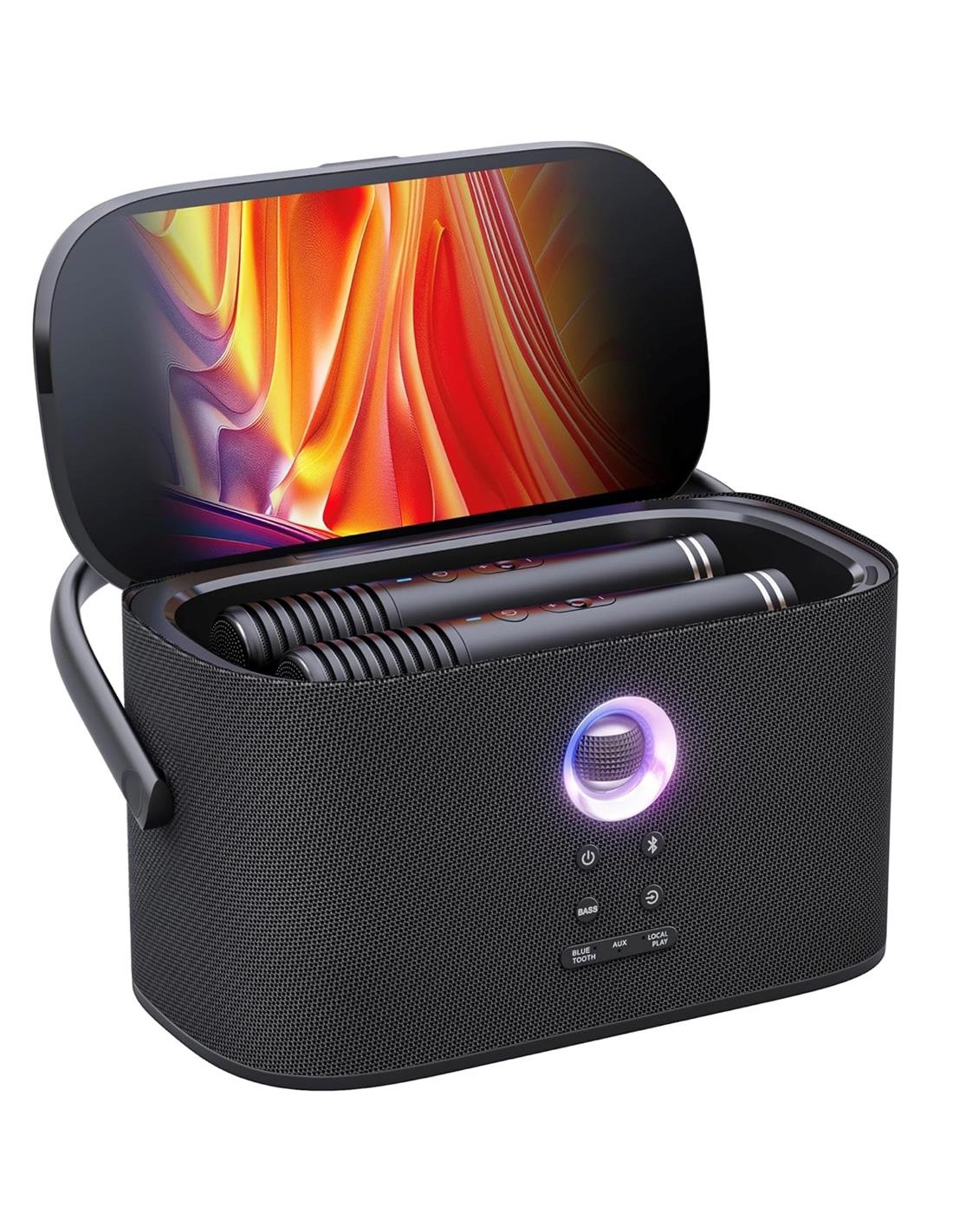 Ikarao Shell S2 Altavoz Karaoke Recargable con Pantalla 8" 140W y 2 Micros