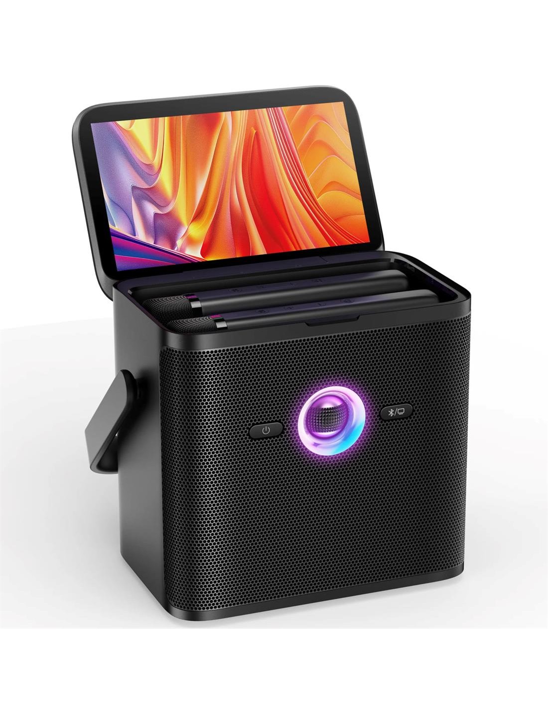 Ikarao Shell S3 Altavoz Karaoke Recargable con Pantalla 7" 80W y 2 Micros