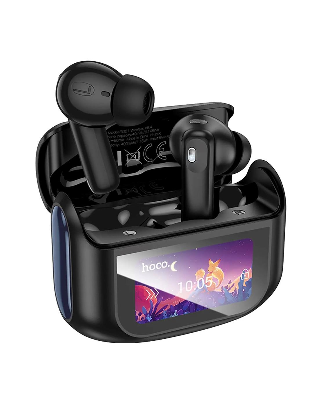 Hoco EQ21 Sandy Auricular Inalámbrico Cancelación Ruido Midnight Black