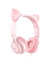 Hoco W36 Auricular con Micro Cat Ear Rosa