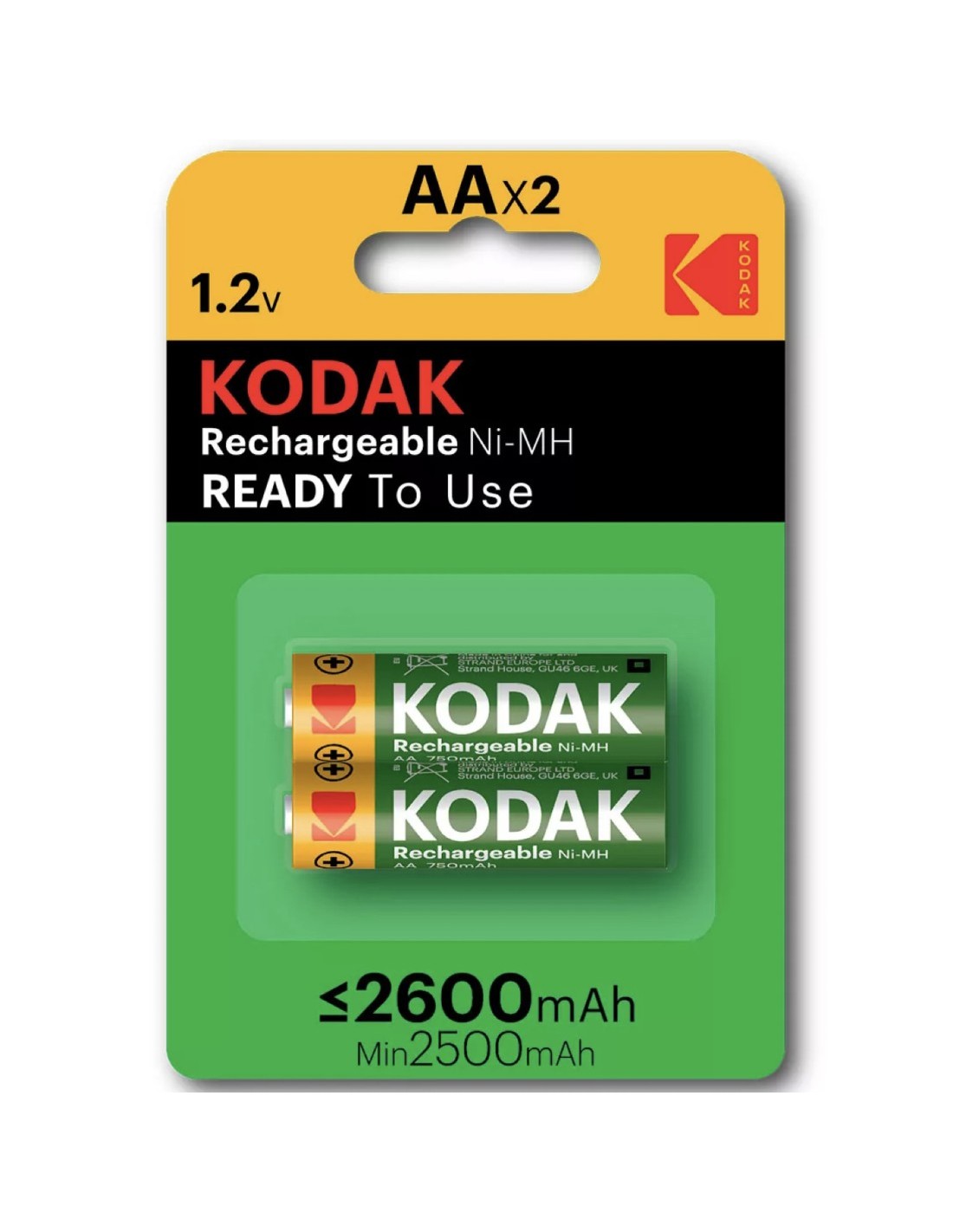 KODAK AA RECARGABLE KAAHR-2 2600 mAh 2 UNDS (30955080)