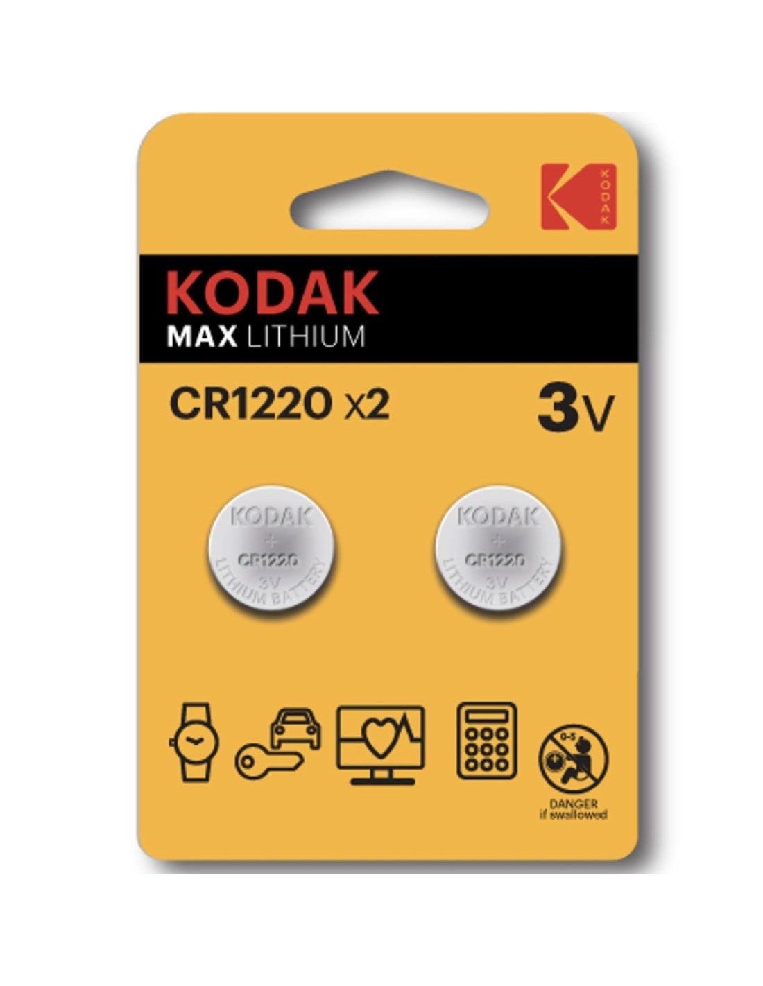Kodak Cr1220 BaterÃ­a Lithium 3 Voltios 2 Unidades (30417717)