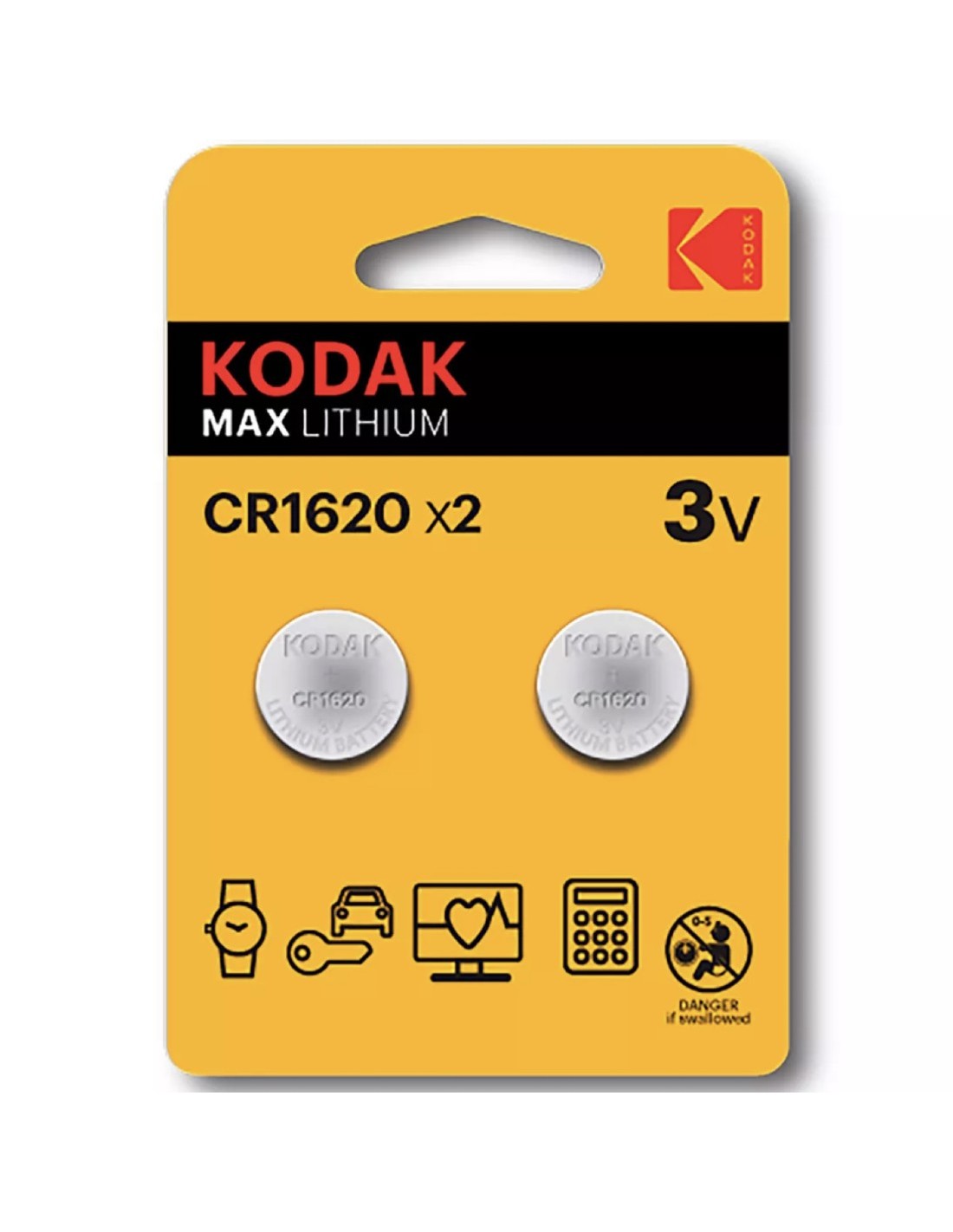 KODAK CR1620 BATERÃA LITHIUM 3V 2 UNDS (30417694)