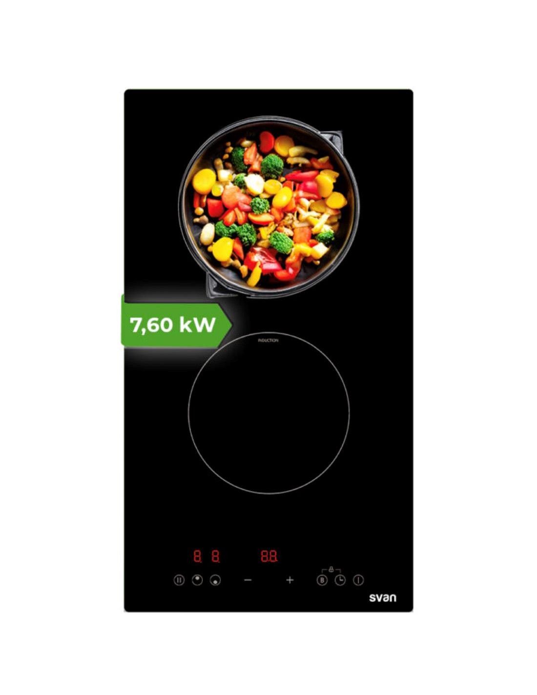 Svan SI2301 Placa Induccion 30cm 2F Cristal Negro