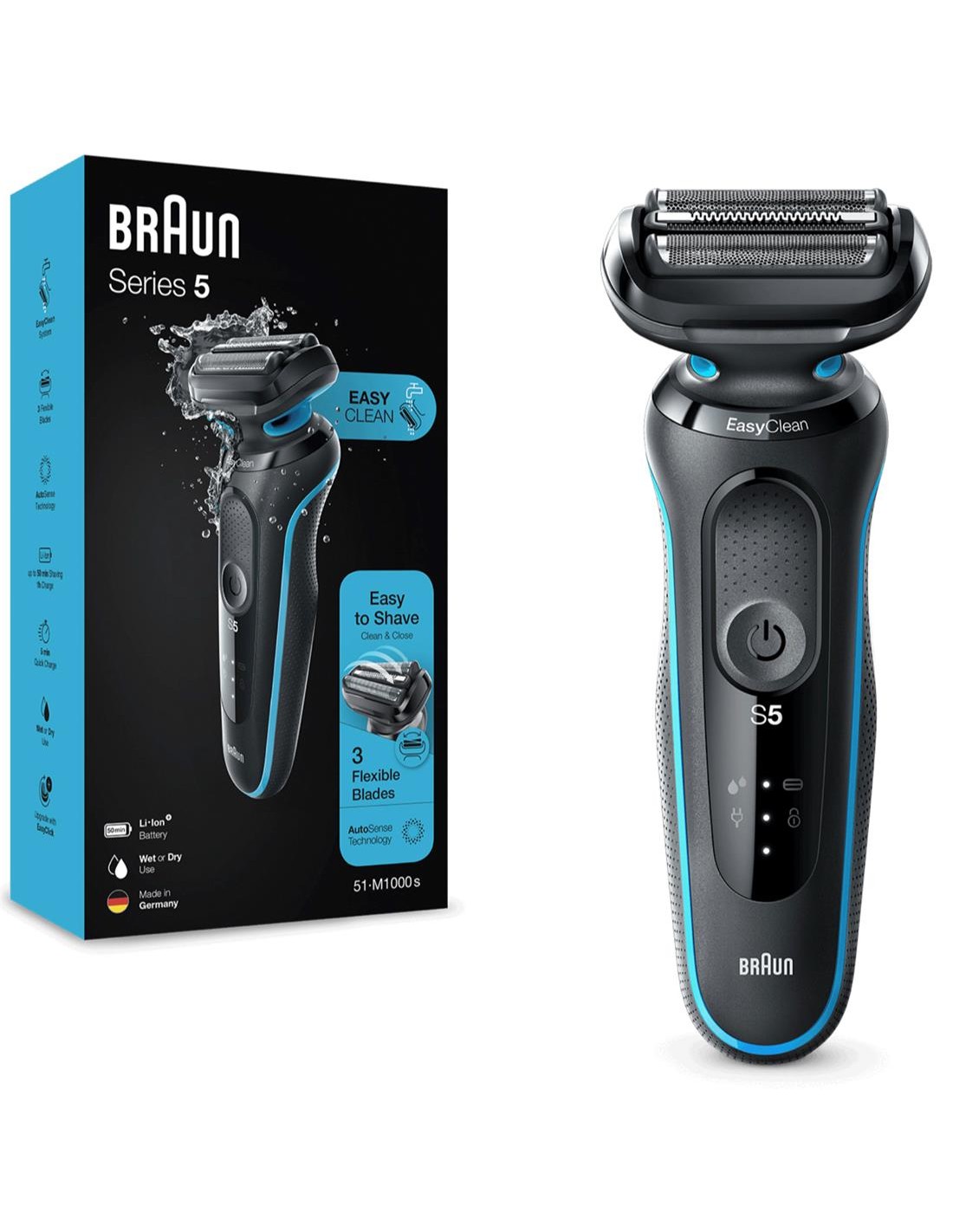 Braun Afeitadora 51-B1000S Serie 5 Recargable, Wet & Dry