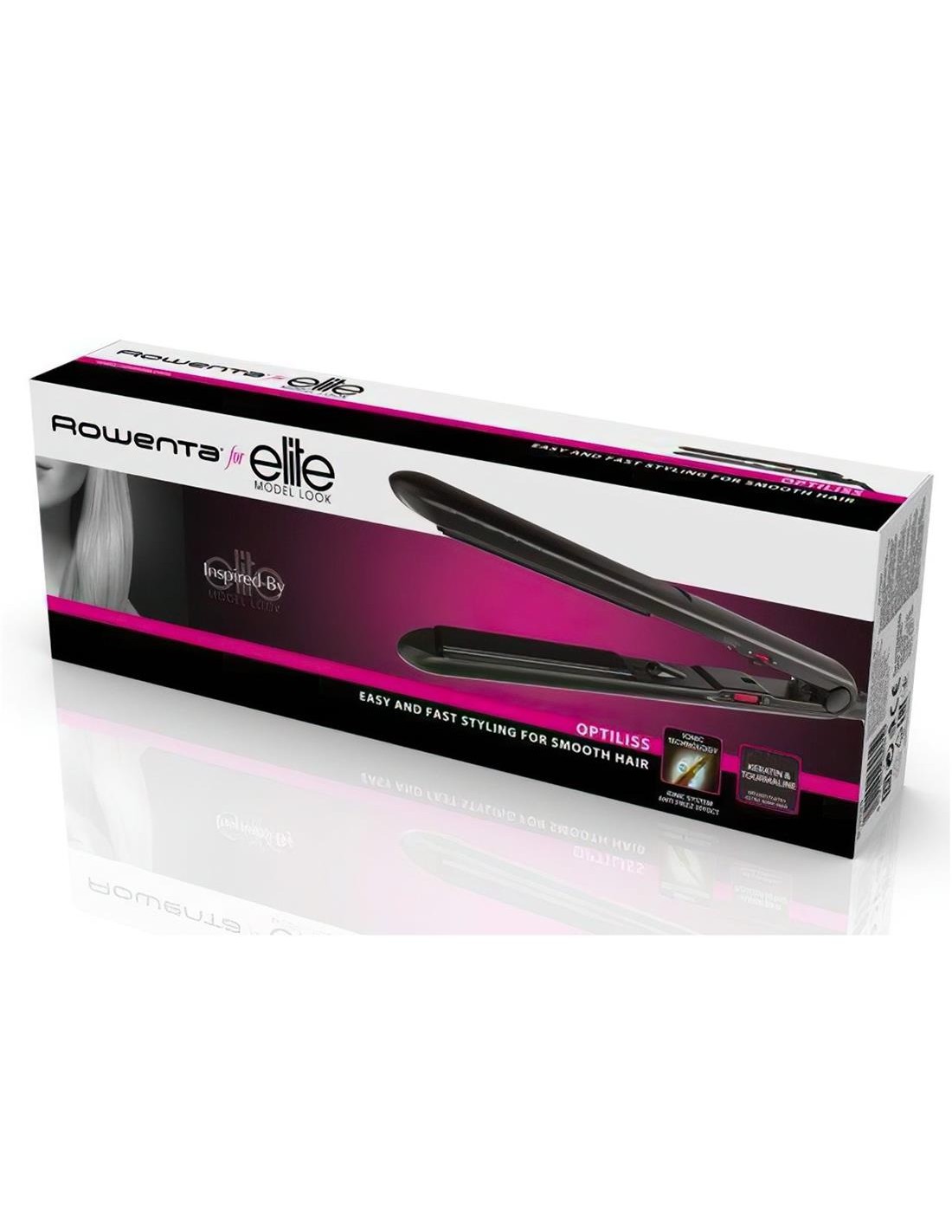 Rowenta SF3232F0 Plancha de Pelo Optiliss Ionica Elite Negra