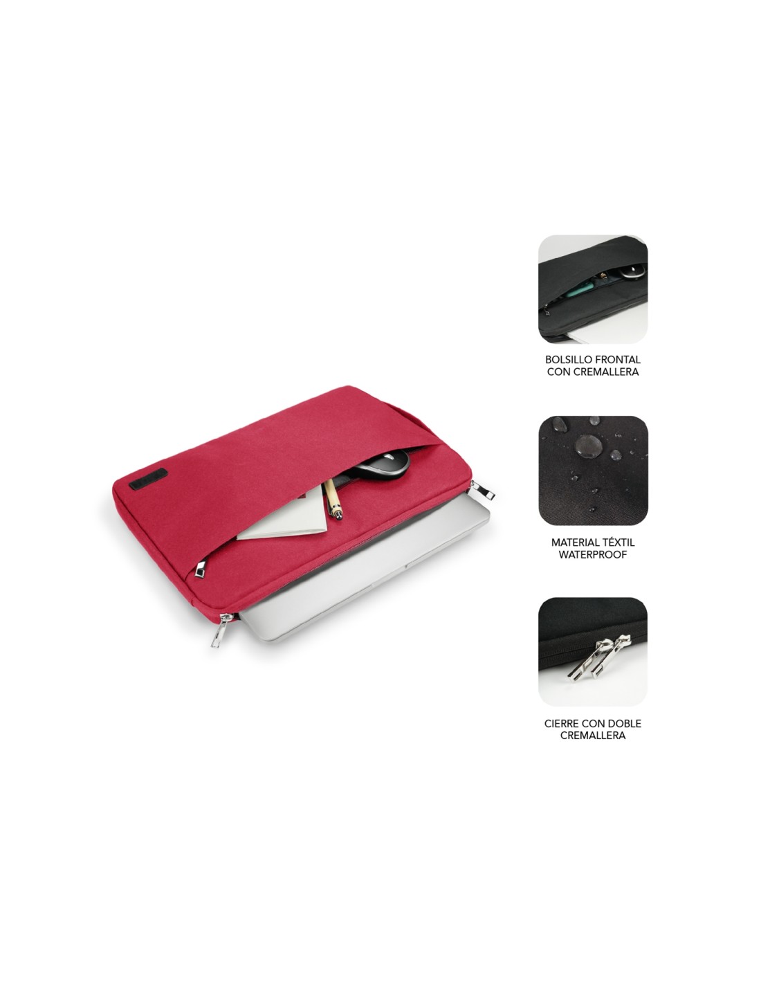 Funda subblim Urban Laptop sleeve para portatiles de 15.6p rojo SUB-LS-0PS0103