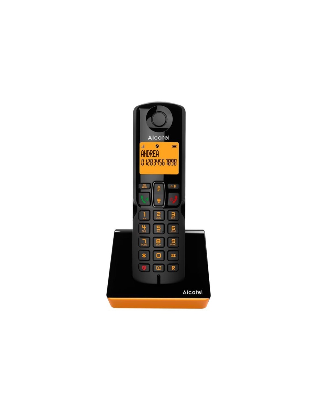 Alcatel S280 SOLO ORANGE TelÃ©fono DECT Identificador de llamadas Negro, Naranja