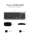 COMBO TECLADO Y RATON WIRELESS Y BLUETOOTH PRESTIGE EXTENDIDO NEGRO SUBBLIM