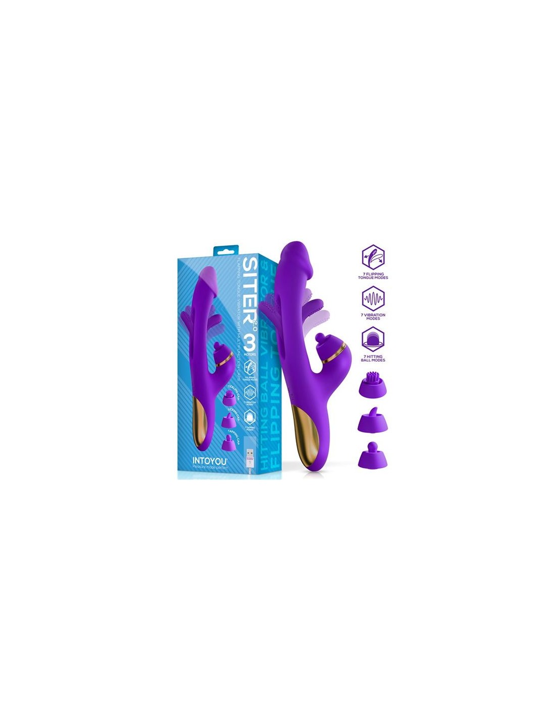 VIBRADOR CON LENGUA Y CABEZALES INTERCAMBIABLES SITER 2.0 INTOYOU