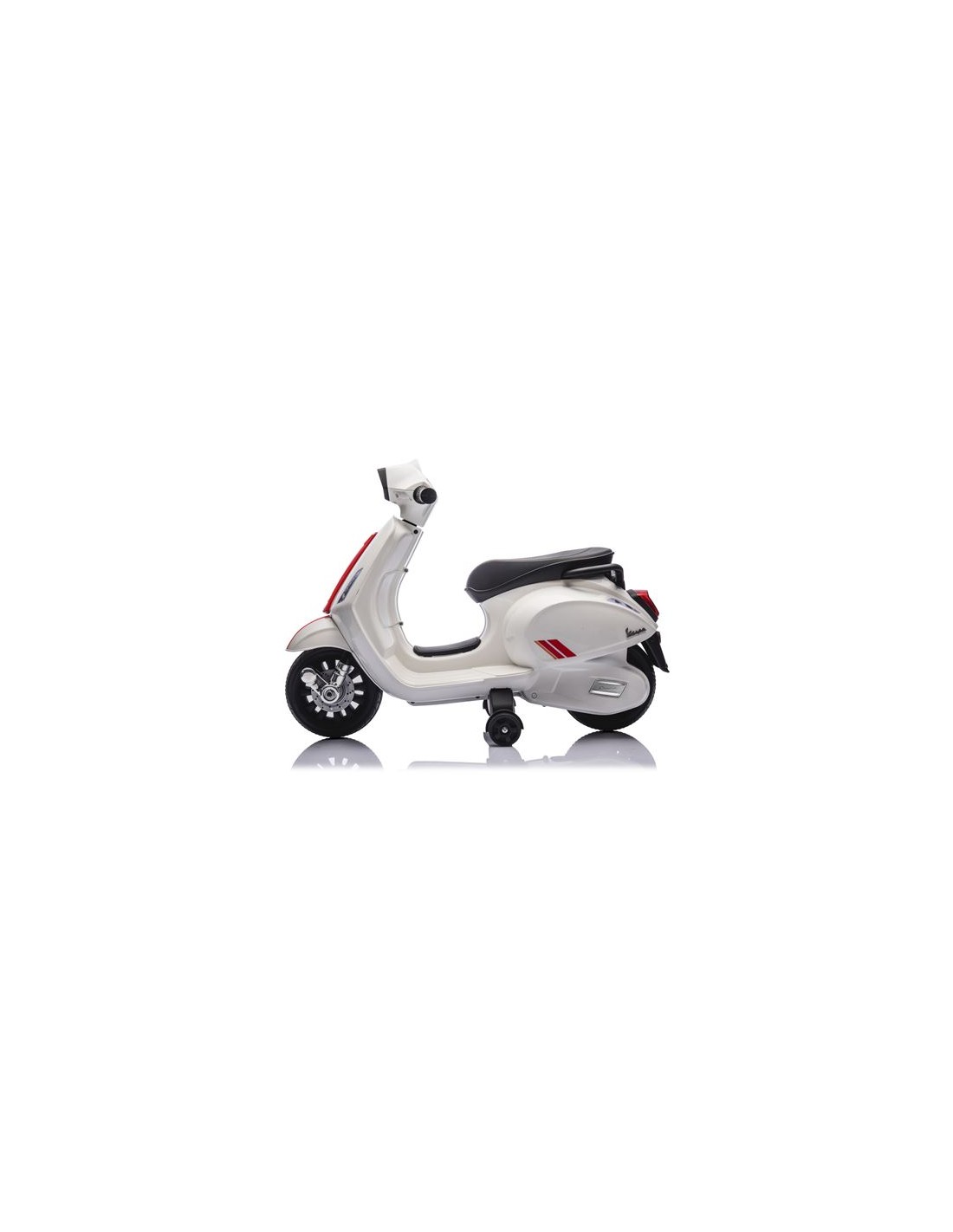 MOTO INFANTIL A BATERIA CON RUEDINES PIAGGIO VESPA BLANCA