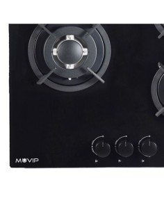 PLACA A GAS PARA ENCASTRAR 3 FUEGOS CRISTAL NEGRO MUVIP 2