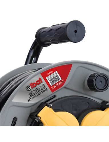 ENROLLADOR DE CABLE 25 METROS CABLE 3X1.5MM CON TAPAS ELBAT