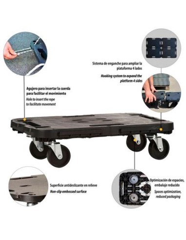 PLATAFORMA CON RUEDAS EXTENSIBLE PARA CARGA 480X290X40MM ARTPLAST