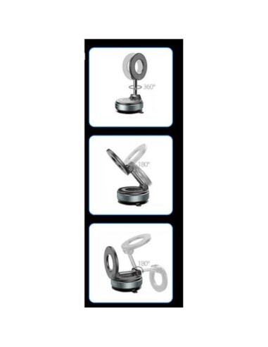 SOPORTE COCHE SMARTPHONE POR VACIO CON BRAZO / MAGNETICO C169 NEGRO XO