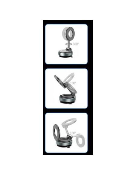 SOPORTE COCHE SMARTPHONE POR VACIO CON BRAZO / MAGNETICO C169 NEGRO XO