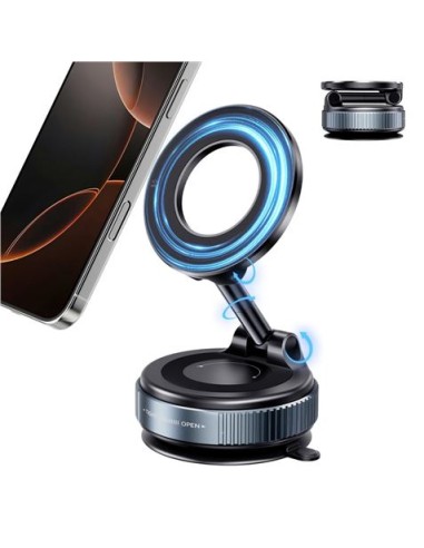 SOPORTE COCHE SMARTPHONE POR VACIO CON BRAZO / MAGNETICO C169 NEGRO XO