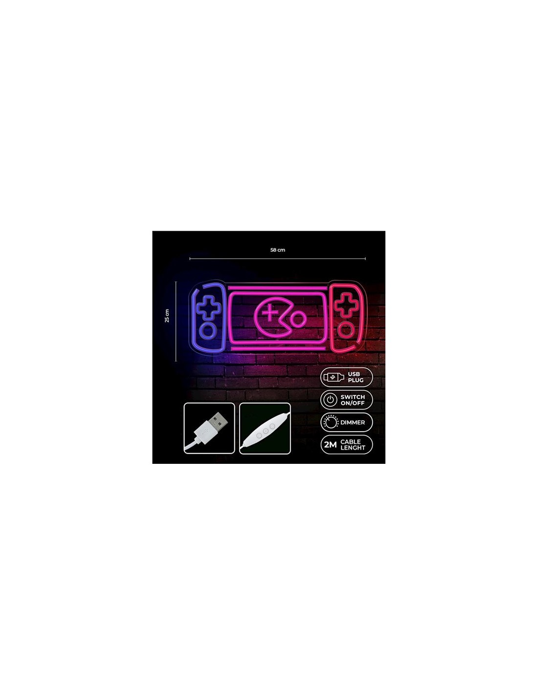 LAMPARA DECORATIVA NEON LED GAME CONSOLE FOREVER