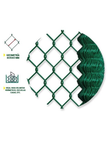MALLA DE VALLADO PLASTIFICADA 60X60X2.9MM 2X25 METROS SUNGARDEN