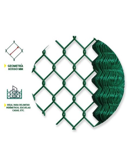 MALLA DE VALLADO PLASTIFICADA 60X60X2.9MM 2X25 METROS SUNGARDEN
