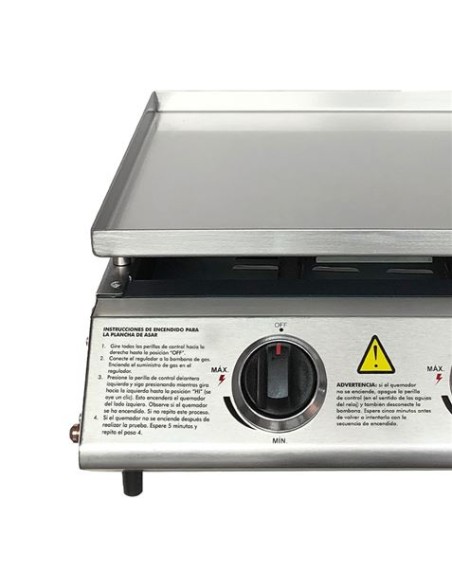 PLANCHA DE ASAR 2 FUEGOS INOXIDABLE MUVIP