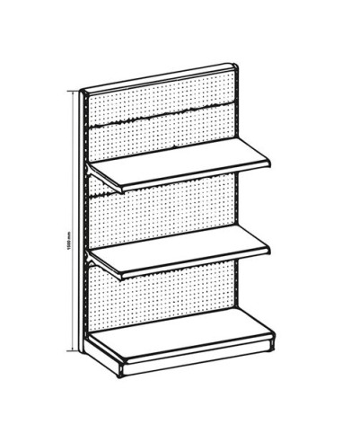 EXPOSITOR GÓNDOLA 900X450X1500MM NEGRO CROMAD