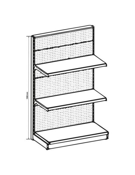 EXPOSITOR GÓNDOLA 900X450X1500MM NEGRO CROMAD
