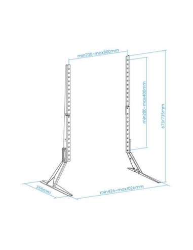 SOPORTE PATAS PEANA UNIVERSAL 23-75\" NEGRO TOOQ