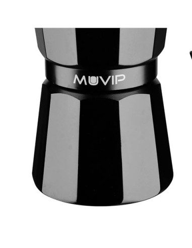 CAFETERA 6 TAZAS ALUMINIO NEGRO MATE ANTIADHERENTE MUVIP