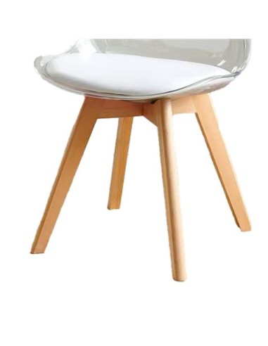 PACK 2 SILLAS DESIGN D1000 TRANSPARENTES + COJÍN BLANCO MUVIP