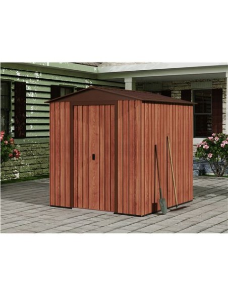 CASETA DE METAL | PUERTAS CORREDERAS 185X181X200CM (3.36M2) EFECTO MADERA