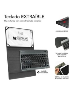 FUNDA CON TECLADO BLUETOOTH EXTRAIBE 10.1-10.8\" SUBBLIM 2