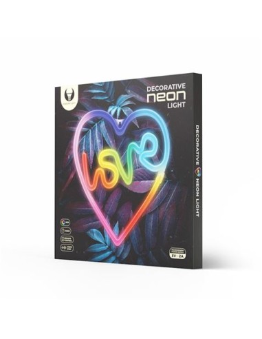 LAMPARA DECORATIVA NEON LED LOVE IN HEART FOREVER