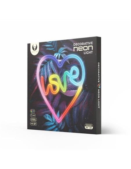 LAMPARA DECORATIVA NEON LED LOVE IN HEART FOREVER