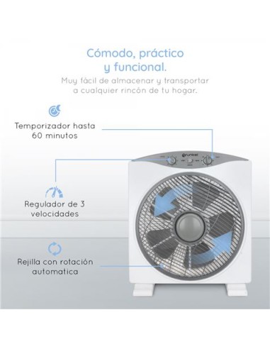 VENTILADOR SOBREMESA 30CM 50W 3 VELOCIDADES GRUNKEL