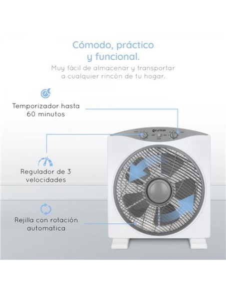 VENTILADOR SOBREMESA 30CM 50W 3 VELOCIDADES GRUNKEL