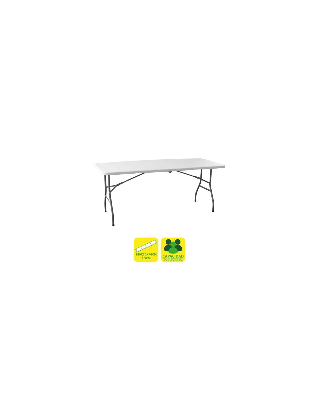 MESA DE RESINA PLEGABLE 180X70X74CM 3.5CM SUNGARDEN