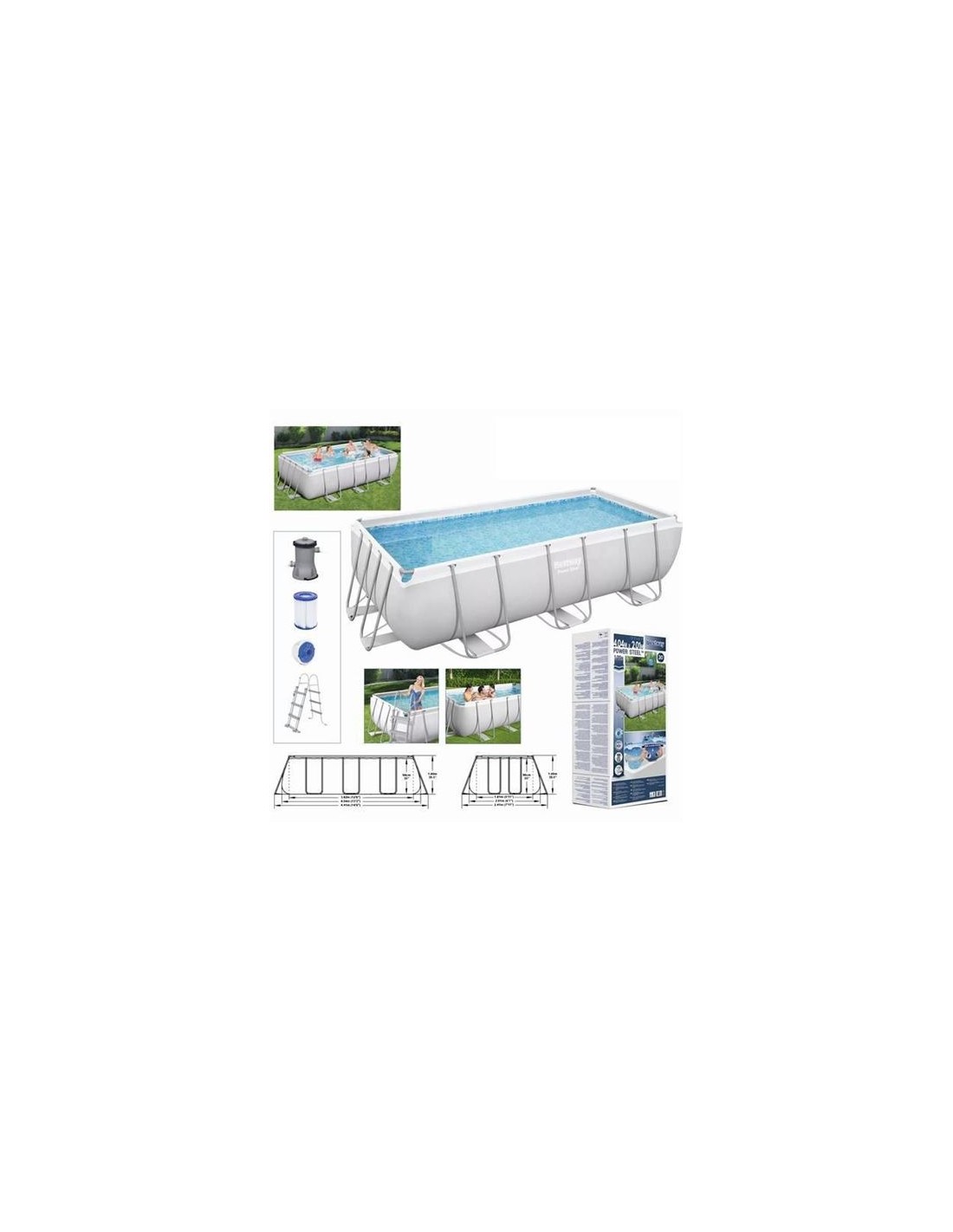PISCINA RECTANGULAR+ BOMBA FILTRO 404X201X100 BESTWAY
