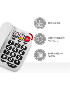 TELEFONO FIJO TECLAS XXL 3295B BLANCO SPC 2
