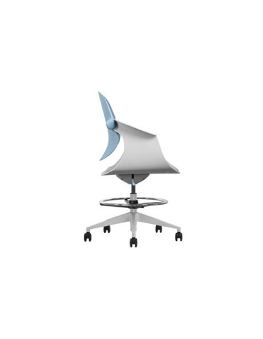 SILLA / TABURETE DE OFICINA TOP WORK AZUL CROMAD