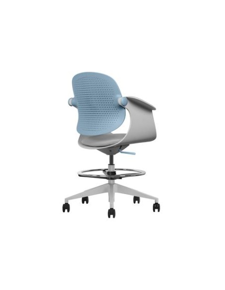 SILLA / TABURETE DE OFICINA TOP WORK AZUL CROMAD
