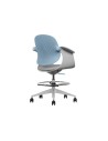 SILLA / TABURETE DE OFICINA TOP WORK AZUL CROMAD